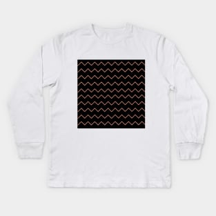 Black zigzag pattern Kids Long Sleeve T-Shirt